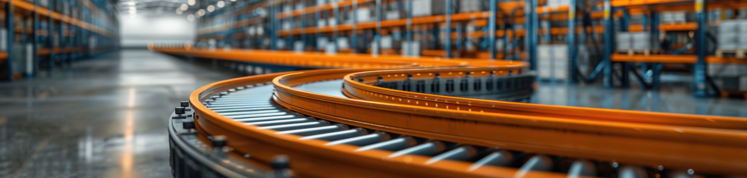 Fließband in Lagerhalle