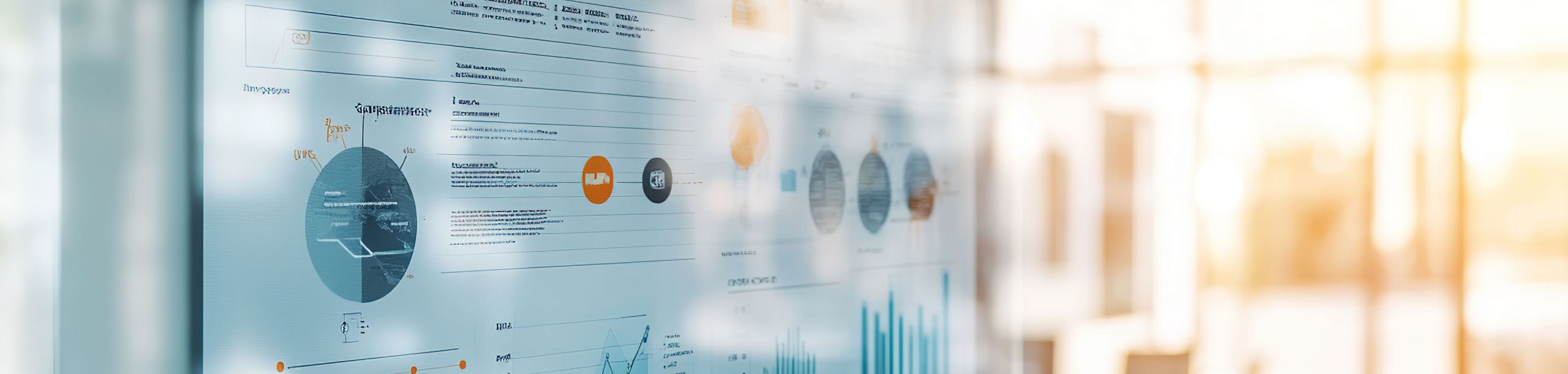 Modernes Office mit Grafik an Spiegelwand