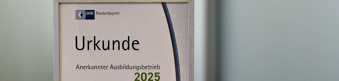 Foto der Urkunde für die Auszeichnung anerkannter Ausbildungsbetrieb 2025